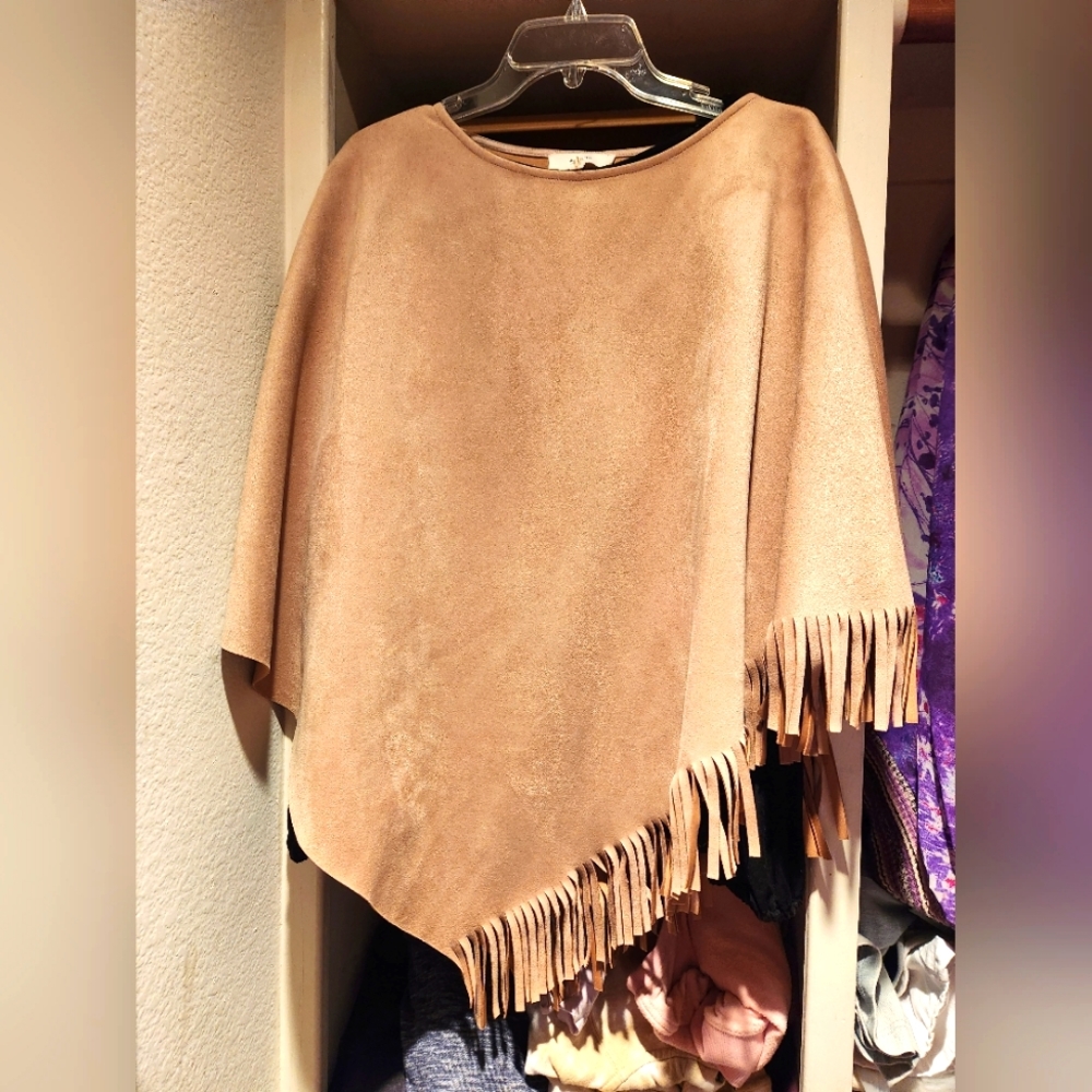 Suede like poncho